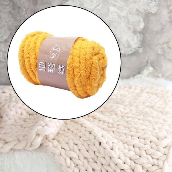 分厚い糸 手編み かさばる糸 クッション用 DIY マクラメ イエロー