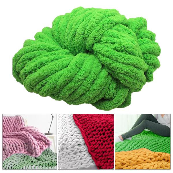 分厚いシェニール糸 洗える巨大アクリル繊維 ブランケットクッション用 グリーン