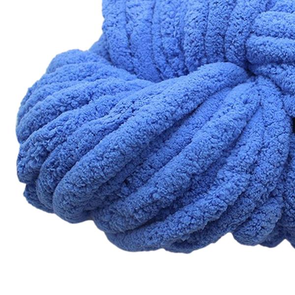 分厚いシェニール糸 洗える巨大アクリル繊維 ブランケットクッション用 ブルー