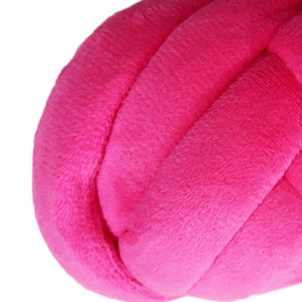 分厚い糸織りかぎ針編みジャンボ管状糸敷物作り DIY かぎ針編みダークピンク