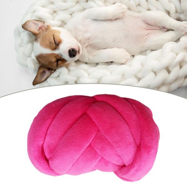 分厚い糸織りかぎ針編みジャンボ管状糸敷物作り DIY かぎ針編みダークピンク