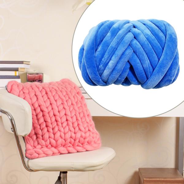 チャンキーヤーン ハンドニット 洗えるかさばるチャンキーヤーン ペットベッド用 かぎ針編みバスケット ブルー