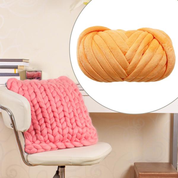 分厚い糸かぎ針編みハンドニットソフトかさばる分厚い糸 DIY 帽子マクラメオレンジ