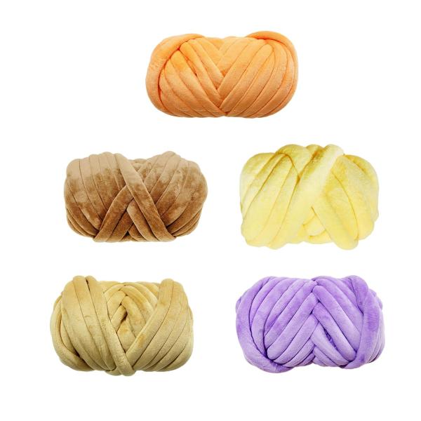 分厚い糸かぎ針編みハンドニットソフトかさばる分厚い糸 DIY 帽子マクラメオレンジ