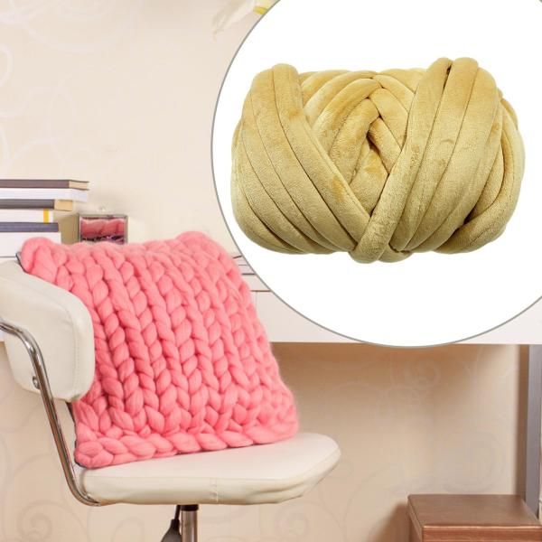 分厚い糸かぎ針編みハンドニットソフトかさばる分厚い糸 DIY 帽子用マクラメカーキ