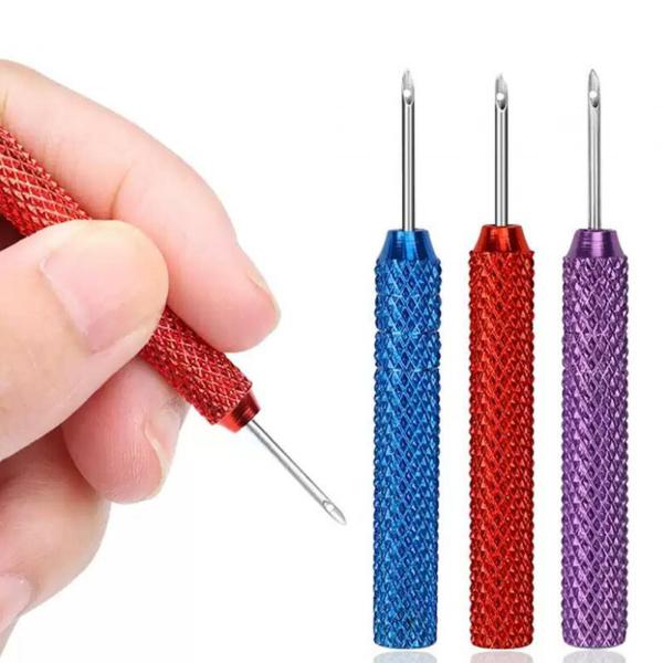 3x パンチピン 糸刺繍ピン ポータブル 快適なグリップ フェルト ポケピン パンチ針 スターター 大人 手芸 DIY クラフト用