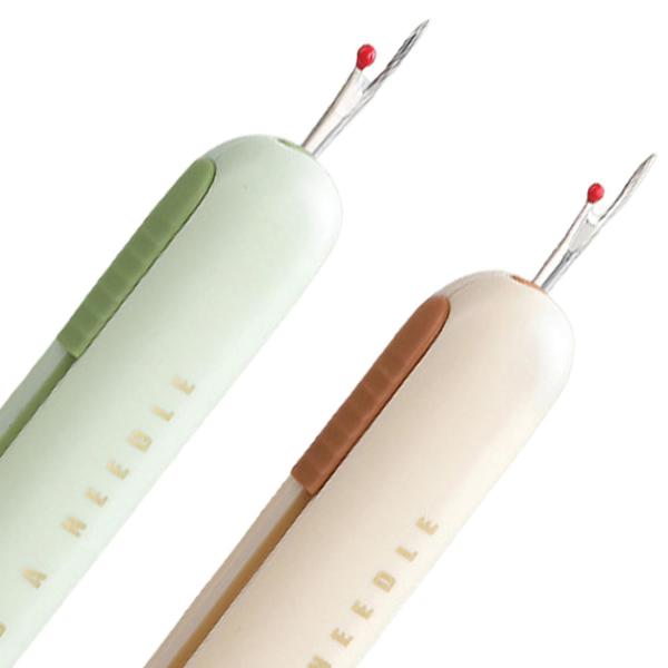 ソーイングスレッダーとシームリッパー ポータブルステッチアンピッカー シームスレッドリムーバー グリーンイエロー