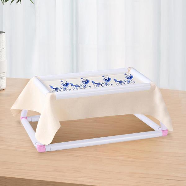 刺繍フレームラップスタンド DIY 裁縫ステッチクロスステッチラック ピンク L