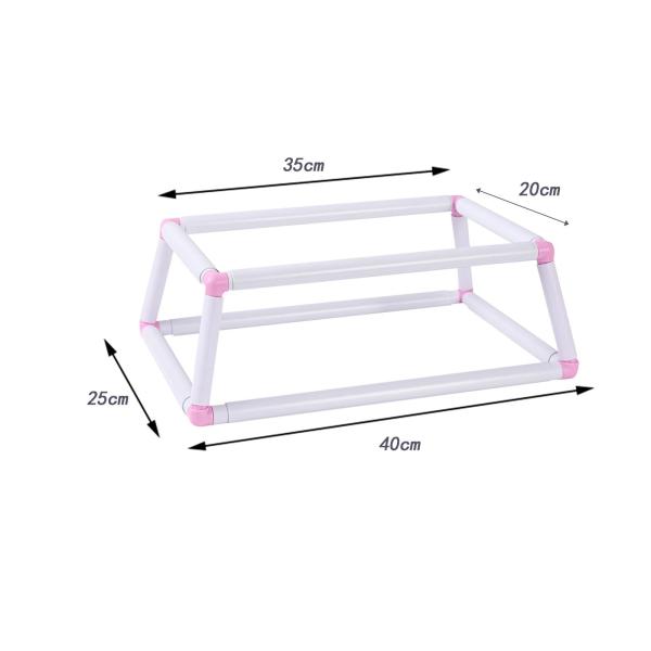 刺繍フレームラップスタンド DIY 裁縫ステッチクロスステッチラック ピンク L