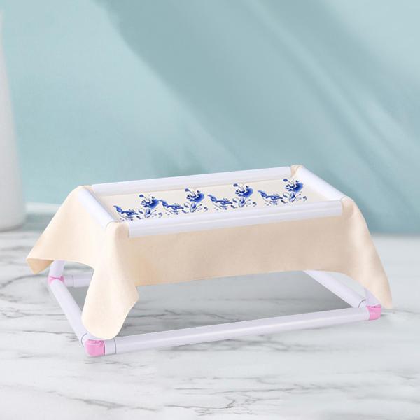 刺繍フレームラップスタンド DIY 裁縫ステッチクロスステッチラック ピンク L