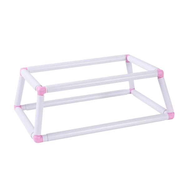 刺繍フレームラップスタンド DIY 裁縫ステッチクロスステッチラック ピンク L