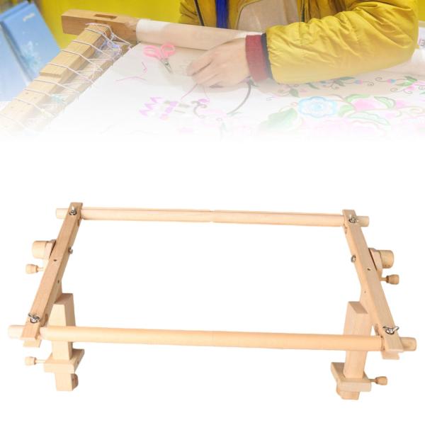 木製調節可能刺繍フレーム プロフェッショナル デスククリップ付き 多機能 回転式クロスステッチフレームスタンド ハンドキルティング DIY