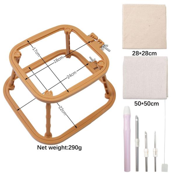 デスクトップ刺繍フレーム パンチニードルハンドルツール パンチニードルキルティングセット D