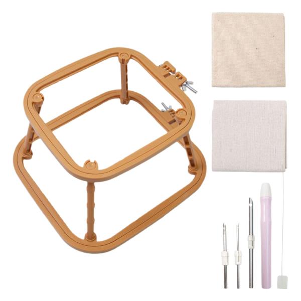 デスクトップ刺繍フレーム パンチニードルハンドルツール パンチニードルキルティングセット D