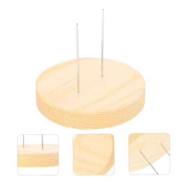 かぎ針編み人形ディスプレイスタンド 木製ベース 金属ピン シンプルアクションフィギュア 人形スタンド 装飾 実用的な収納ラック 24個