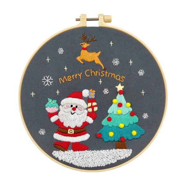 初心者向けクリスマス刺繍キット 説明書付き スタータークロス