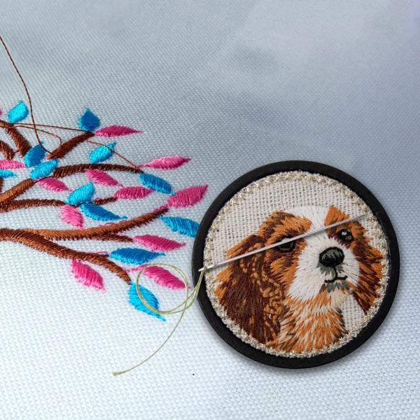 ピンキーパー 裁縫用品 刺繍用ピンホルダー 針仕事 クロスステッチ 犬 2