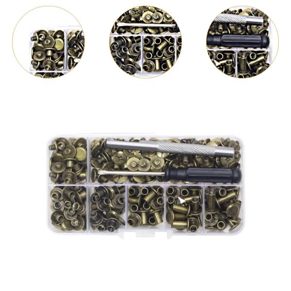 リベットボックスセット 革製品クラフト用スチールリベット