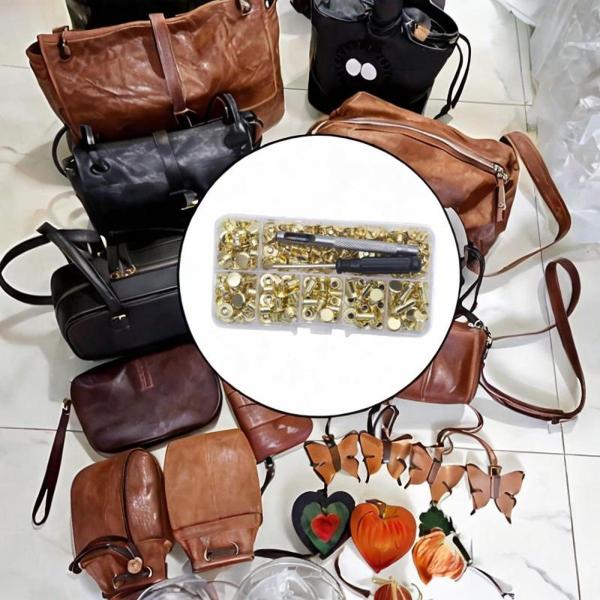 リベットボックスセット 革製品クラフト用スチールリベット