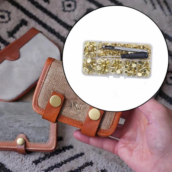 リベットボックスセット 革製品クラフト用スチールリベット
