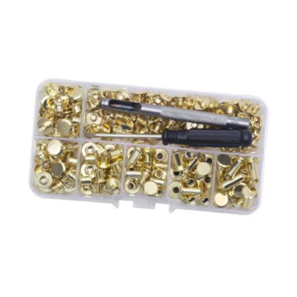リベットボックスセット 革製品クラフト用スチールリベット