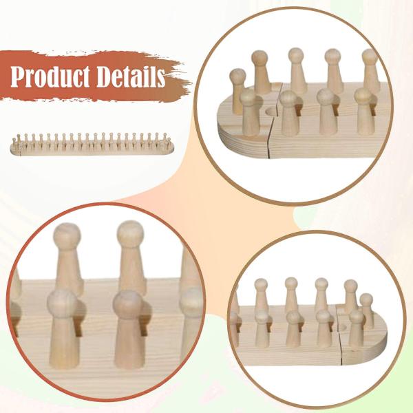 手編み木製ペグ織機チャンキーブランケット織機DIYスローブランケット調節可能なサイズ織りフレームホームデコレーションリラックス