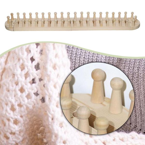 手編み木製ペグ織機チャンキーブランケット織機DIYスローブランケット調節可能なサイズ織りフレームホームデコレーションリラックス