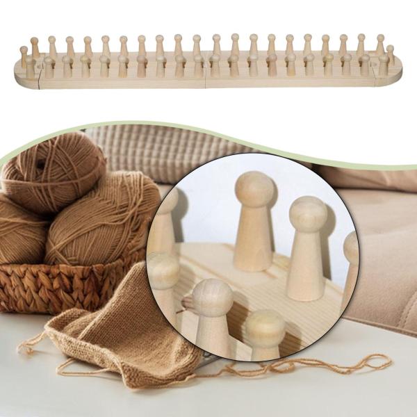 手編み木製ペグ織機チャンキーブランケット織機DIYスローブランケット調節可能なサイズ織りフレームホームデコレーションリラックス