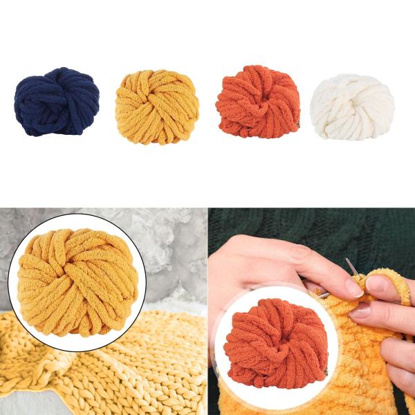チャンキーウール糸 DIY 洗える重量糸 織りクラフト かぎ針編みラグ作り ネイビー