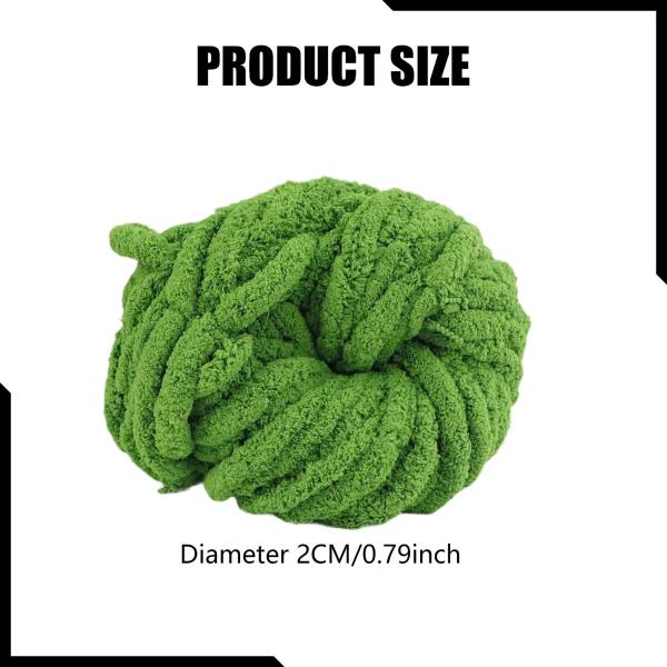 太いチャンキーヤーン 2cm 重量 ニットブランケットマットクッションラグ作り用 グリーン