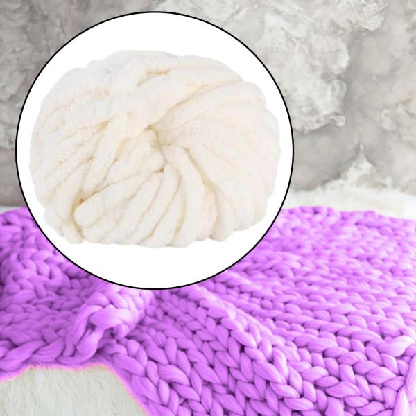 厚手のウール糸 DIY 洗える織りクラフト かぎ針編みラグ作り用糸 ホワイト