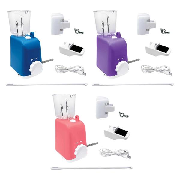 電動編みかぎ針編み機 編み機 編み物 クラフト プロジェクト用 ブルー