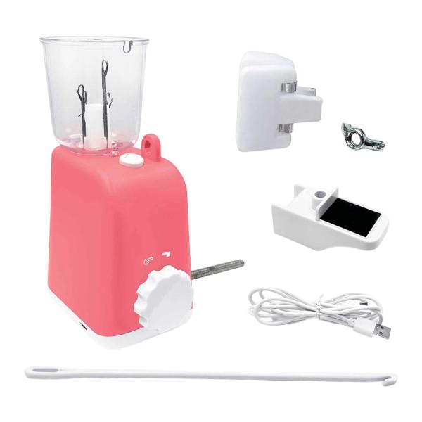 電動編みかぎ針編み機 編み機 編み物 クラフト プロジェクト用 ピンク