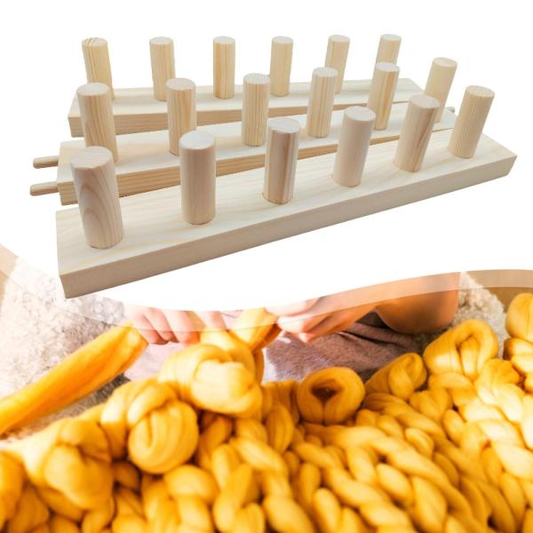 チャンキーブランケット織機ギフト ポータブル 拡張可能 糸工芸 大人 編み物 3セクション