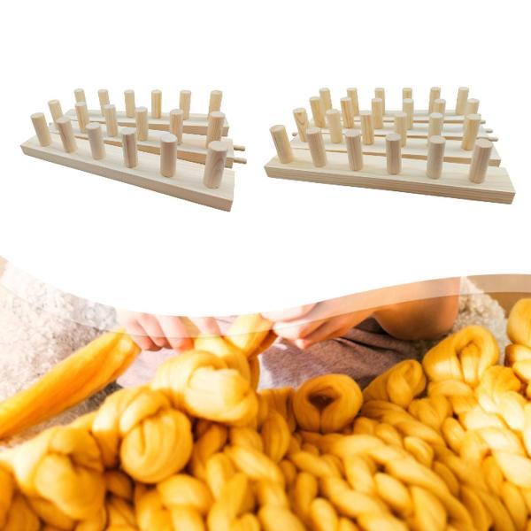 チャンキーブランケット織機ギフト ポータブル 拡張可能 糸工芸 大人 編み物 3セクション