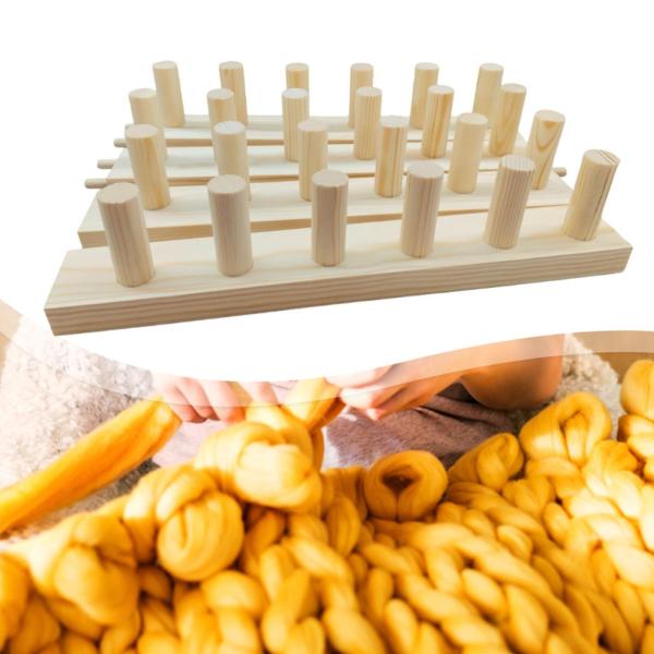 チャンキーブランケット織機ギフト ポータブル 拡張可能 糸工芸 大人 編み物 4セクション