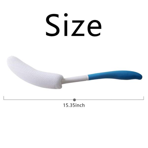 15.35インチバックバスブラシ、ローションアプリケーター、滑り止めハンドル付きボディブラシ、ロングカーブバスブラシウェットまたはドライブラ