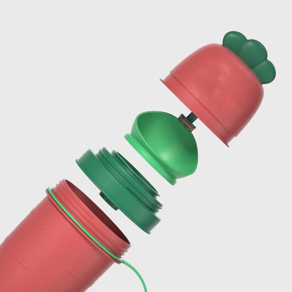 ビーチ旅行のためのかわいい大根携帯用トイレ小便器の尿ボトル ホワイト