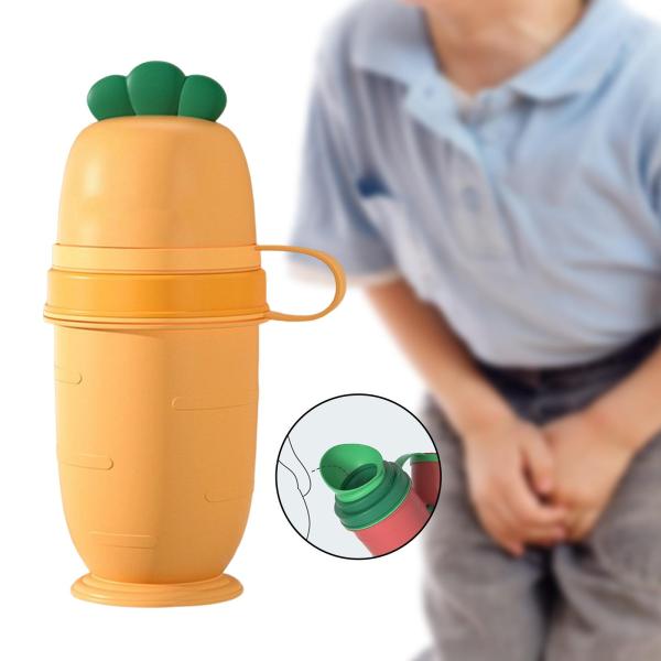 ビーチ旅行のためのかわいい大根携帯用トイレ小便器尿ボトル イエロー