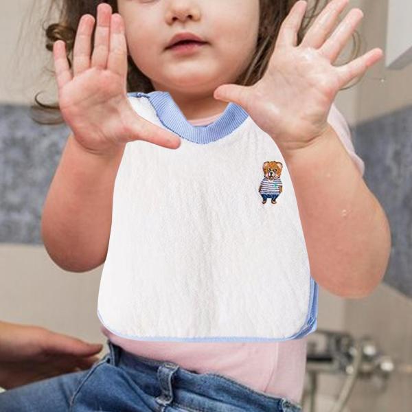 キッズよだれかけ キッズ 洗顔エプロン 多目的 女の子や男の子用 唾液タオル ブルー