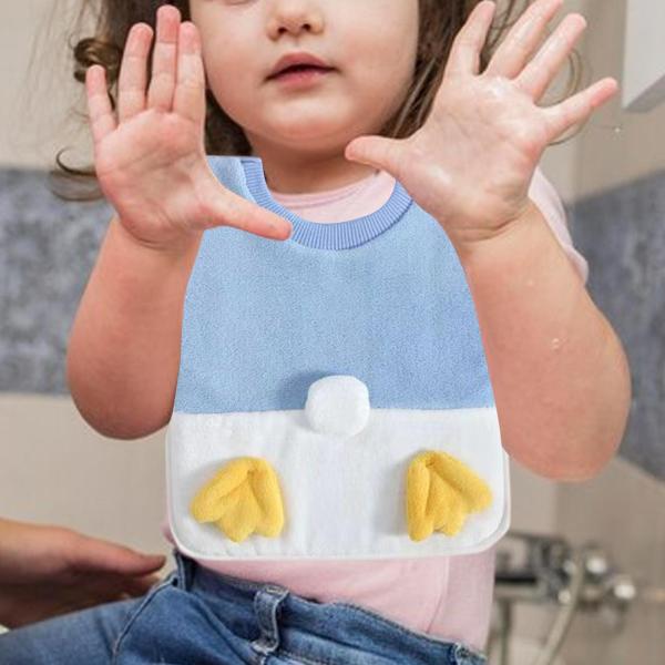 子供のよだれかけ子供の洗顔エプロン女の子または男の子のための多目的唾液タオル青いアヒルの足