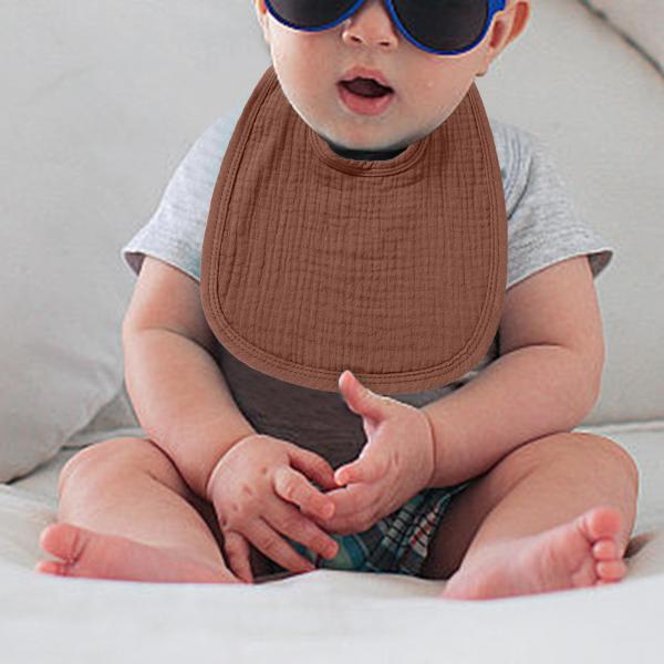 ベビーモスリンよだれかけ 調節可能なバックル ベビー授乳よだれかけ ソフト 赤ちゃん用 新生児 バーミリオン