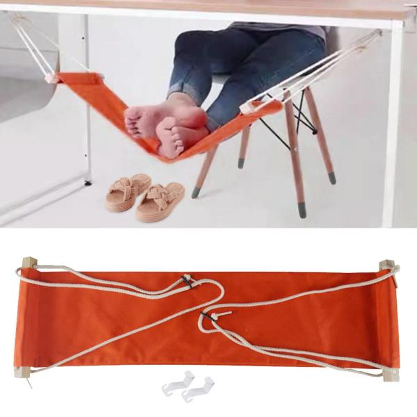 フットヒールハンモック 調節可能 使いやすい レッグハンモック 自宅 職場 オフィス用 オレンジ