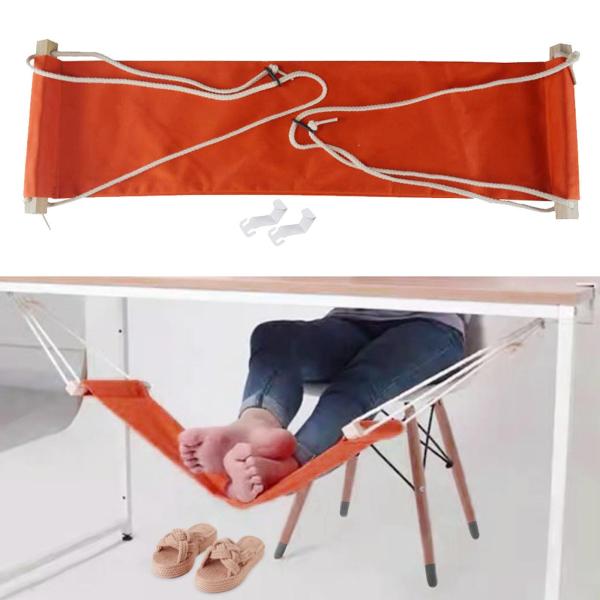 フットヒールハンモック 調節可能 使いやすい レッグハンモック 自宅 職場 オフィス用 オレンジ