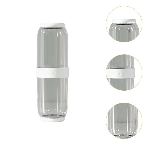 歯ブラシ入れ ポータブル 歯磨き粉収納 歯ブラシケース キャンプ用 2個 ホワイト グレー