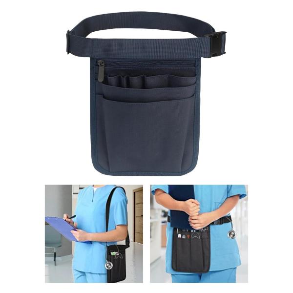 ナースウエストバッグ 実用的なマルチコンパートメント ナースポーチ はさみ ペン ツール用 ブルー