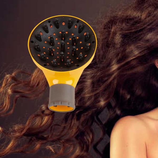 ヘアディフューザー ヘアドライヤーアクセサリー 速乾性 ヘアブロワー ドライヤーディフューザー イエロー