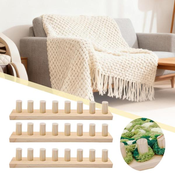 3 個入り チャンキーブランケット織機、木製織り機ポータブル糸織り機フレーム手編み編み物愛好家ショールDIY愛好家用