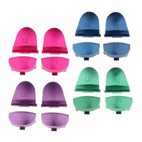  PS4コントローラー用のアルミニウムL1 R1 L2 R2トリガーボタンピンク