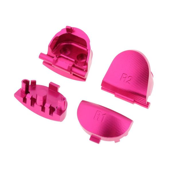  PS4コントローラー用のアルミニウムL1 R1 L2 R2トリガーボタンピンク